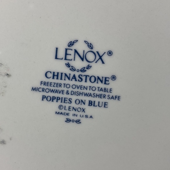 NWOT Lenox Chinastone Poppies on Blue 14" Oval Serving Platter - Picture 4 of 5